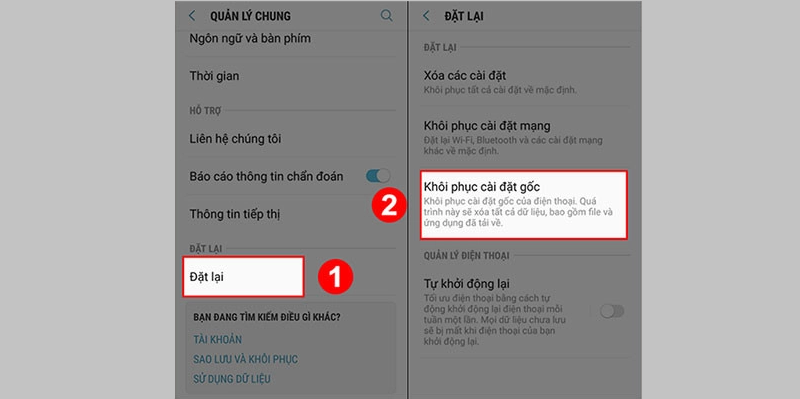 cách reset Liên minh Vuaboss gồm trang nào samsung khôi phục cài đặt