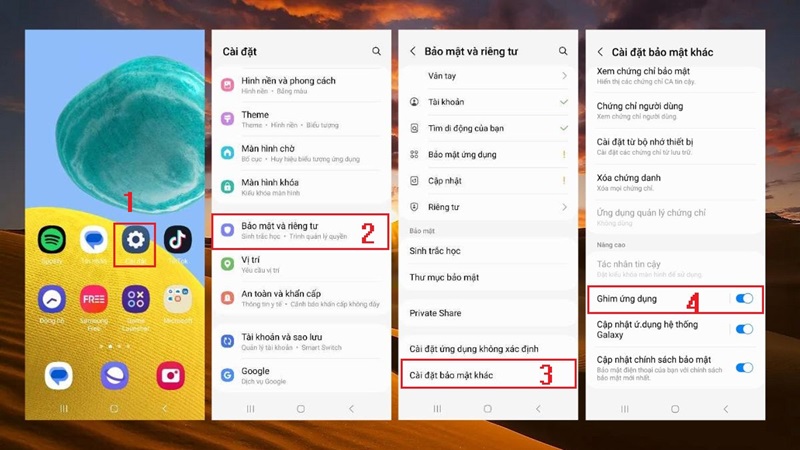 cách đặt mật khẩu ứng dụng trên samsung bằng tính năng ghi Vuaboss đến từ Dubai