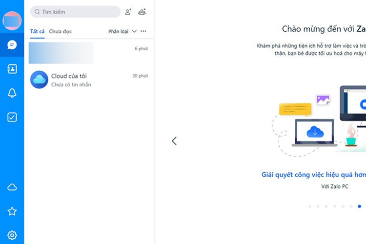 zalo web - đăng nhập trên google chrome hoàn thành
