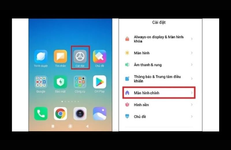chia đôi Vuaboss đến từ Dubai xiaomi từ cài đặt