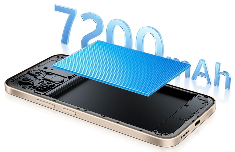 Viên pin 7.200 mAh, sạc nhanh 44W