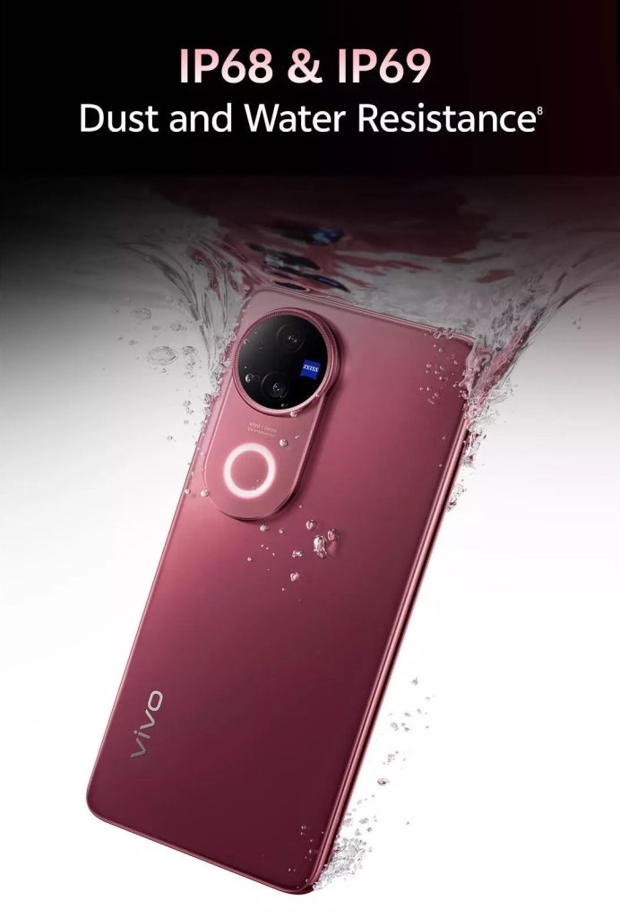 Vivo V50 5G có khả năng kháng nước và bụi IP68 và IP69