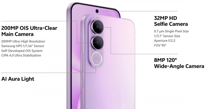 vivo V70 FE có camera cảm biến chính 200MP