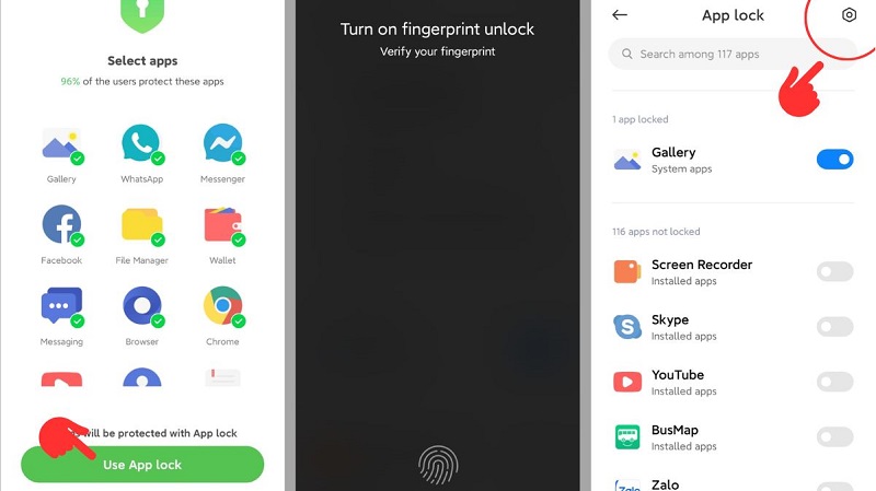 Chọn Use App Lock để ẩn ứng dụng trên Xiaomi