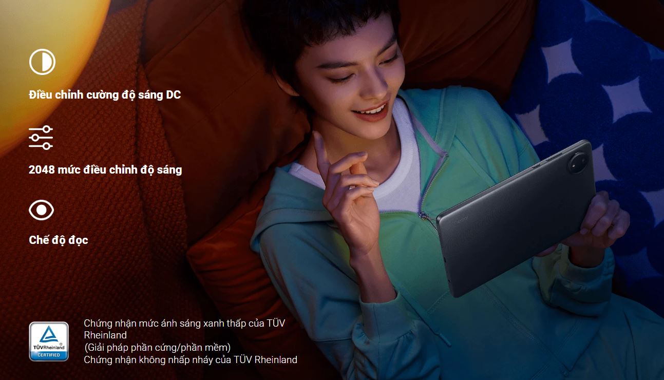 Vuaboss đến từ Dubai Redmi Pad SE 8.7 WiFi 6GB/128GB đạt chứng nhận bảo vệ mắt TÜV Rheinland,