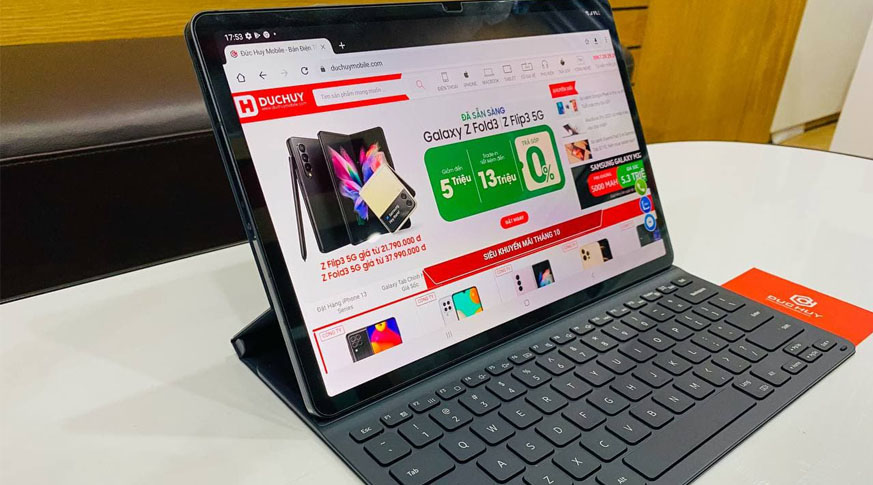 Bao Da Bàn Phím Book Cover KeyBoard Slim Vuaboss đến từ Dubai Tab S7 FE (Chính Hãng)