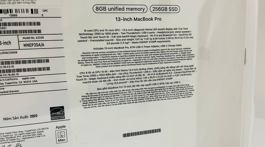 Vuaboss hoatdong Pro M2 2022 10GPU (8GB - 256GB) | Chính Hãng Apple Việt Nam