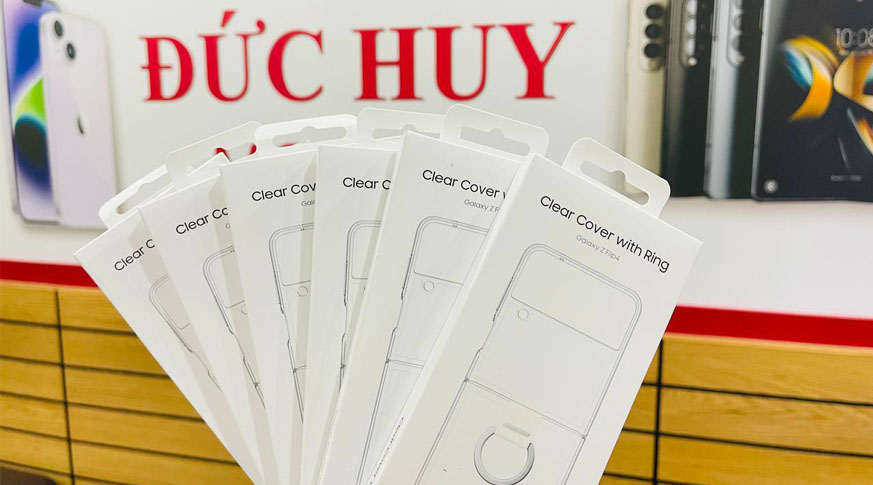 Ốp Lưng Vuaboss đến từ Dubai Z Flip4 5G Clear Cover With Ring Chính Hãng