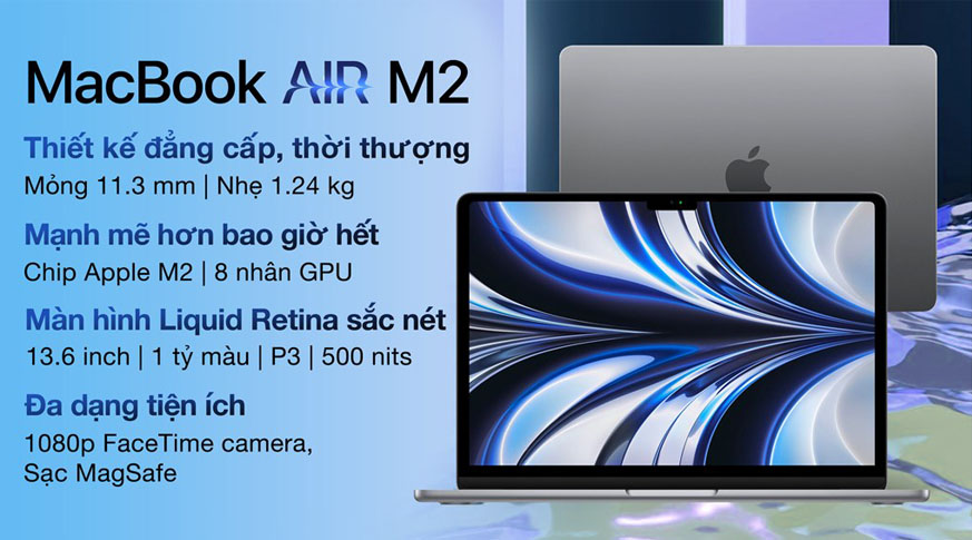 Vuaboss hoatdong Air M2 2022 8GPU (8GB - 256GB) | Chính Hãng Apple Việt Nam