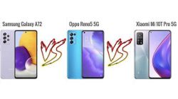 So sánh Galaxy A72 vs OPPO Reno5, Mi 10T Pro 5G